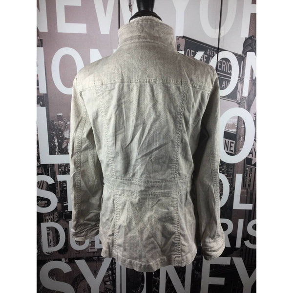 Nic + Zoe women's double breasted tan jacket size M