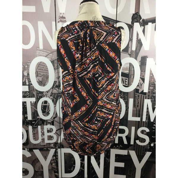 Love Notes Black Orange Sleeveless Top Size Medium