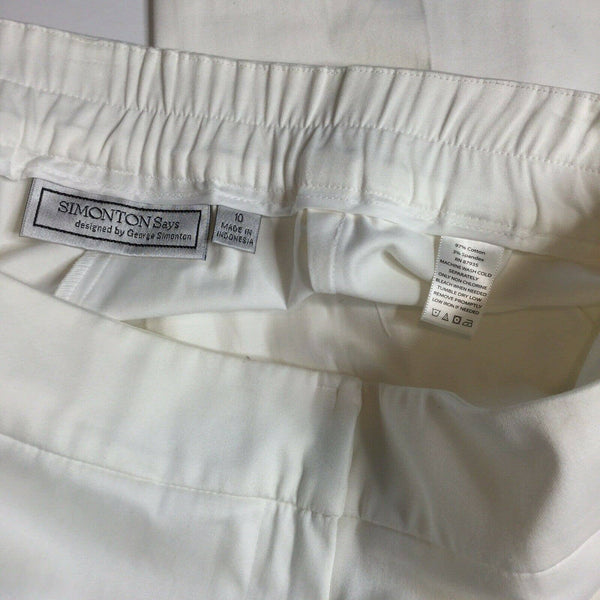 Vintage Simonton Says White Pull On Capri Dress Pants Size 10