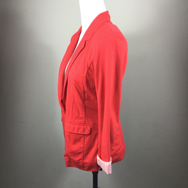 Company Ellen Tracy Coral Red Blazer Size Medium