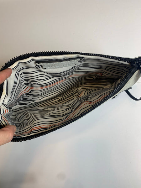 She & Lo Silver Gray Leather Clutch