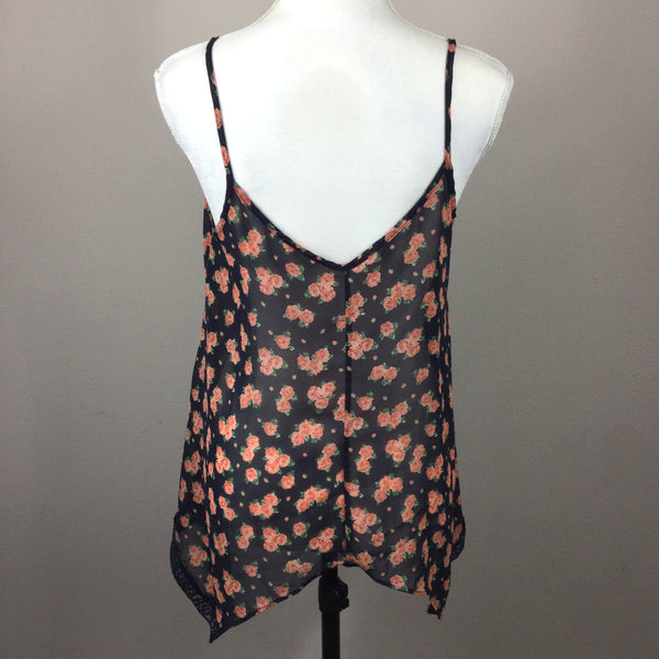 Soprano Semi Sheet Floral Tank Top Size Medium