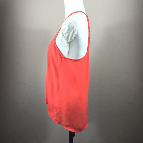 Dina Be Coral Pink Embellished Tank Top Size Medium