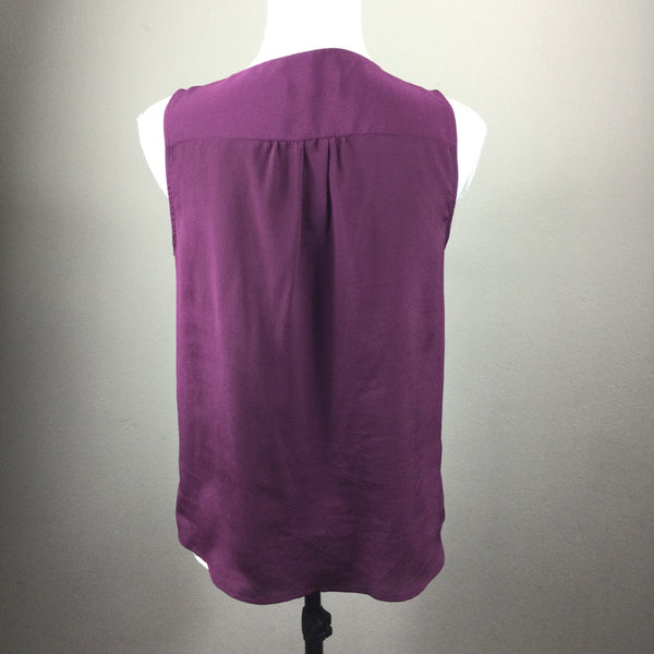 Ann Taylor LOFT Purple Pussy Bow Sleeveless Blouse