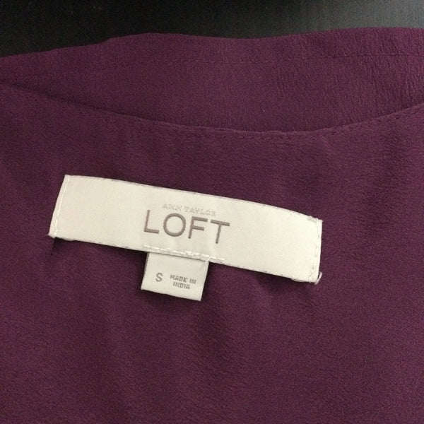 Ann Taylor LOFT Purple Pussy Bow Sleeveless Blouse