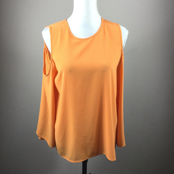 Vince Camuto Orange Cold Shoulder Blouse Size Small