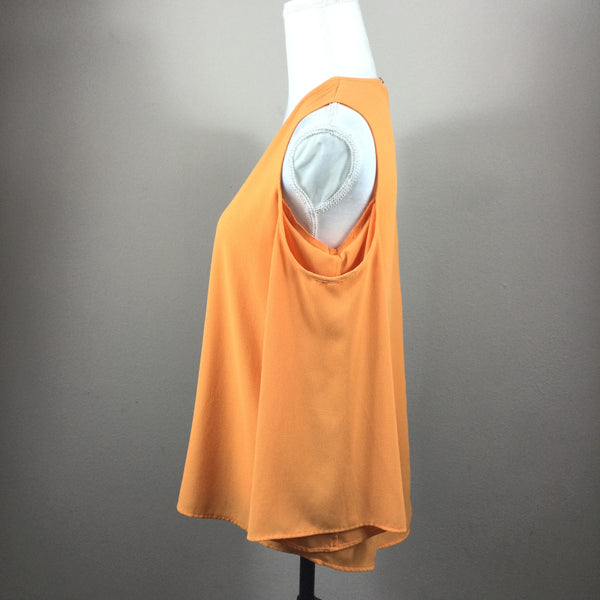 Vince Camuto Orange Cold Shoulder Blouse Size Small