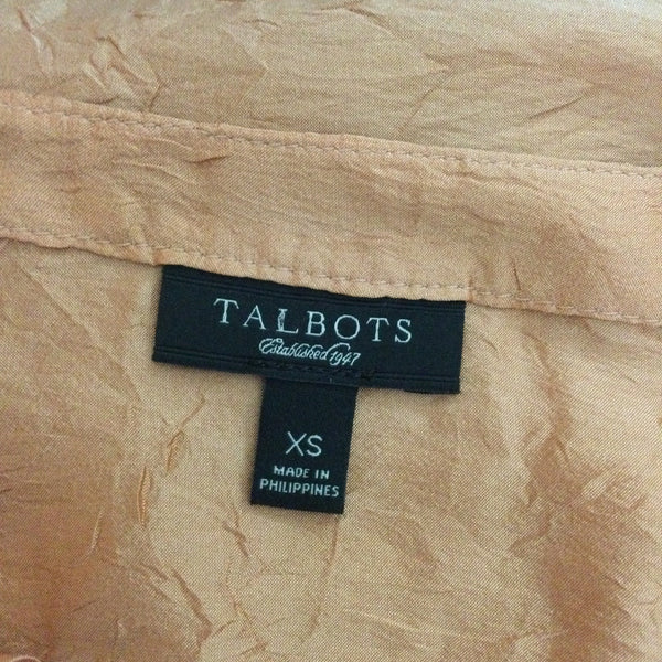 Talbots Gold Bell Sleeve Blouse Size XS