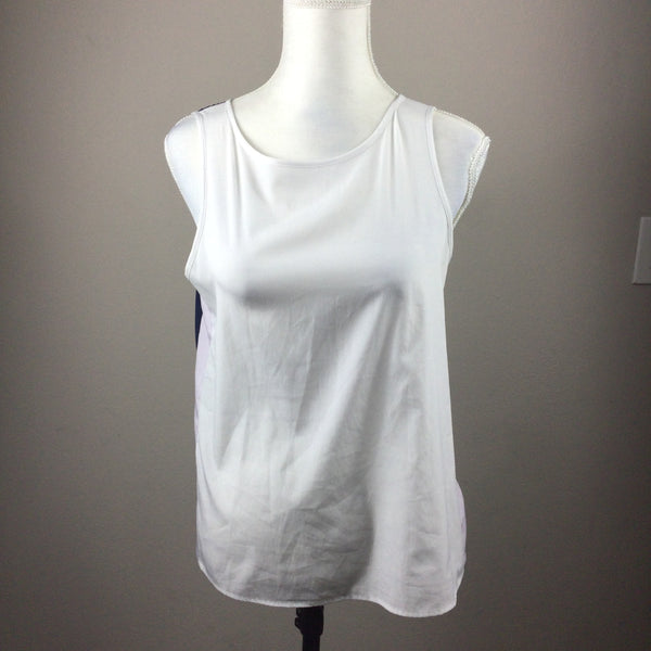 Banana Republic White Blue Color Block Blouse