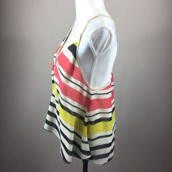 Double Zero Open Back Striped Tank Top Size Large