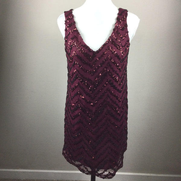 BB Dakota Maroon Red Sequin Party Dress Size Medium