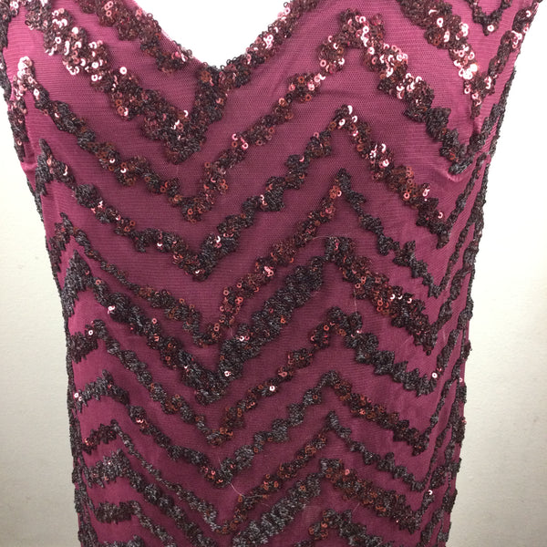 BB Dakota Maroon Red Sequin Party Dress Size Medium