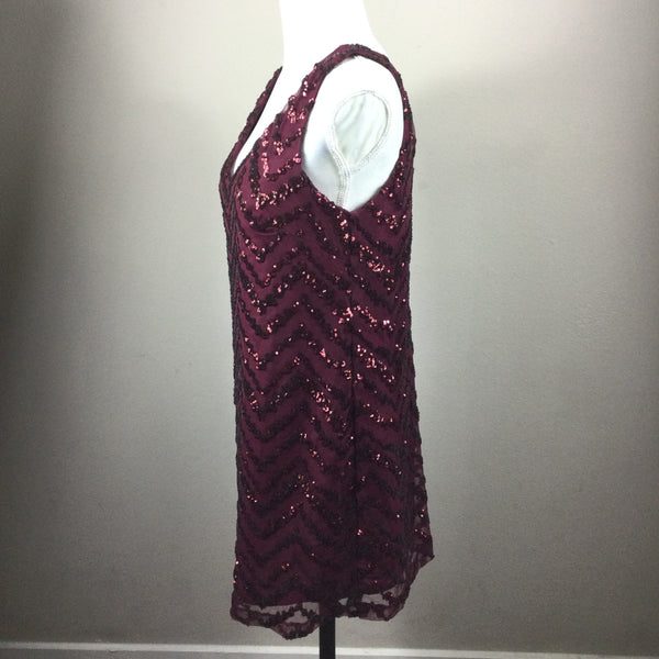 BB Dakota Maroon Red Sequin Party Dress Size Medium