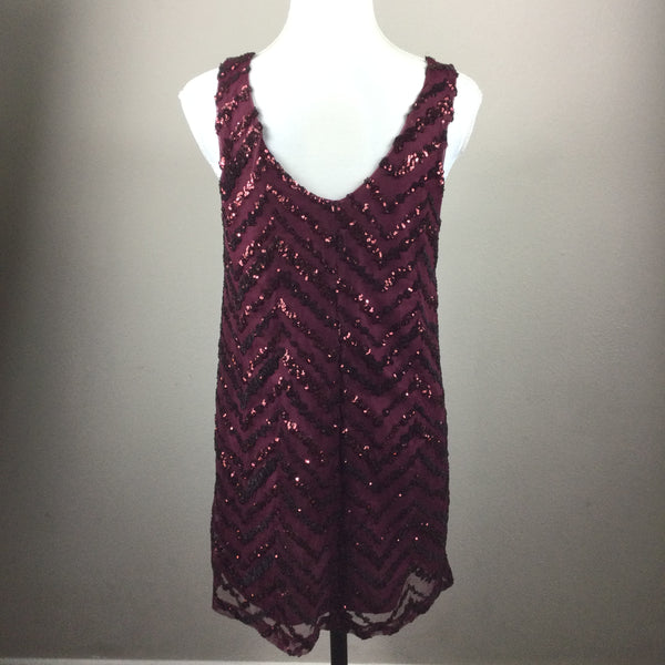 BB Dakota Maroon Red Sequin Party Dress Size Medium
