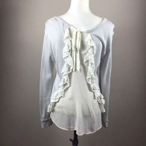 Chelsea 28 Gray Ruffle Back Sweatshirt Size Small
