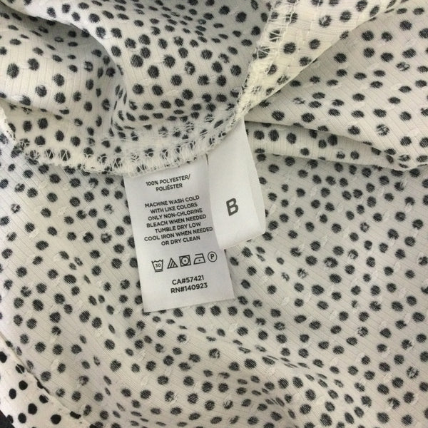 LOFT Black White Polka Dot Long Sleeve Blouse Size M