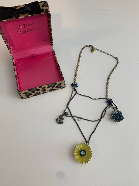 Betsey Johnson Nautical Floral Layered Necklace