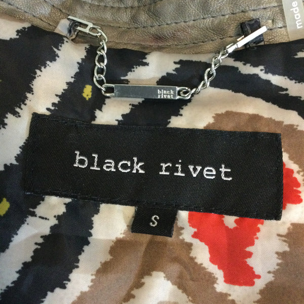 Black Rivet Gray Faux Leather Biker Jacket