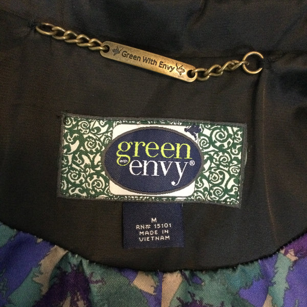 Green With Envy Black Silky Trench Coat