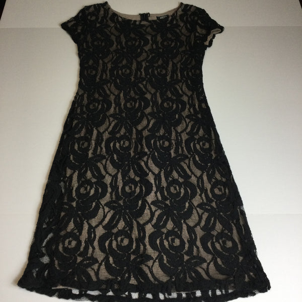 Bobeau Black Lace Floral Bodycon Dress