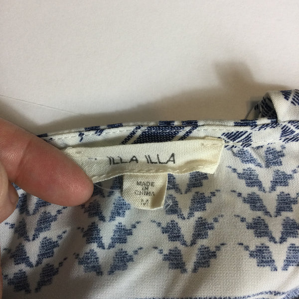 ILLA ILLA Blue White V Neck Romper
