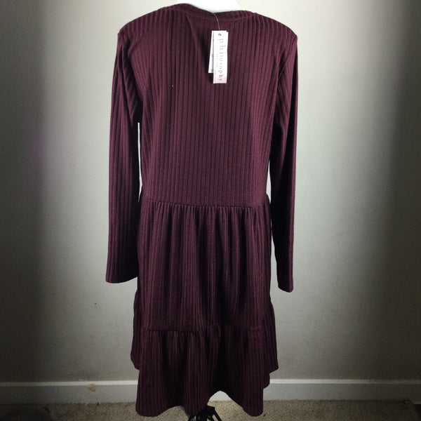 Philosophy Maroon Long Sleeve Knit Dress