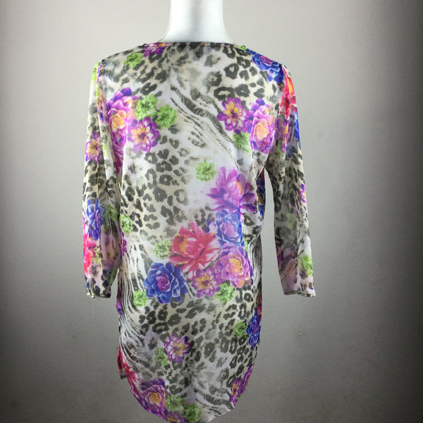 Ninety floral beaded swim cover up