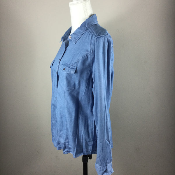 Style & Co Blue Denim Button Down Top