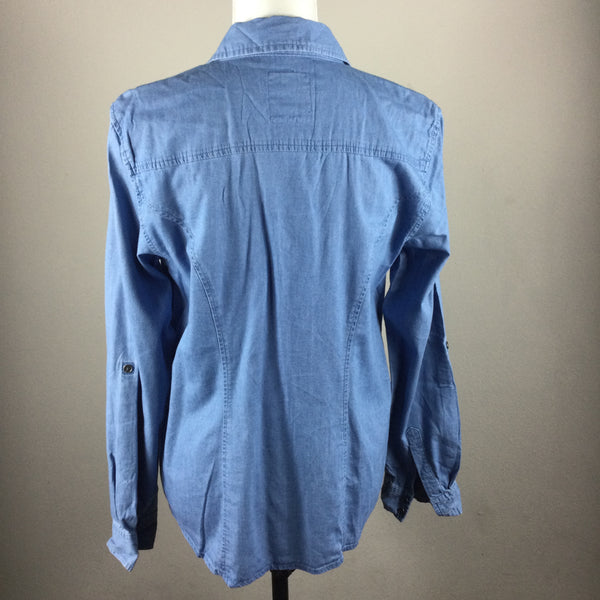 Style & Co Blue Denim Button Down Top