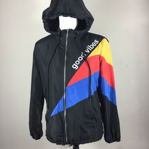 Rue 21 Black Good Vibes Windbreaker