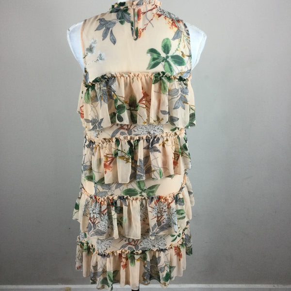 MAXSPORT Sleeveless Floral Tiered Dress
