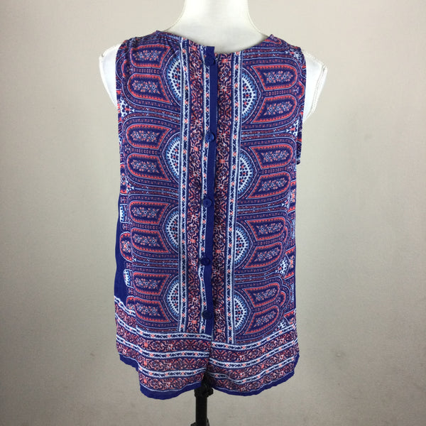 Cynthia Rowley Button Back Sleeveless Blouse