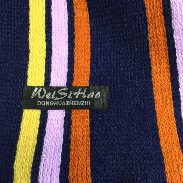 Navy fringe knit scarf