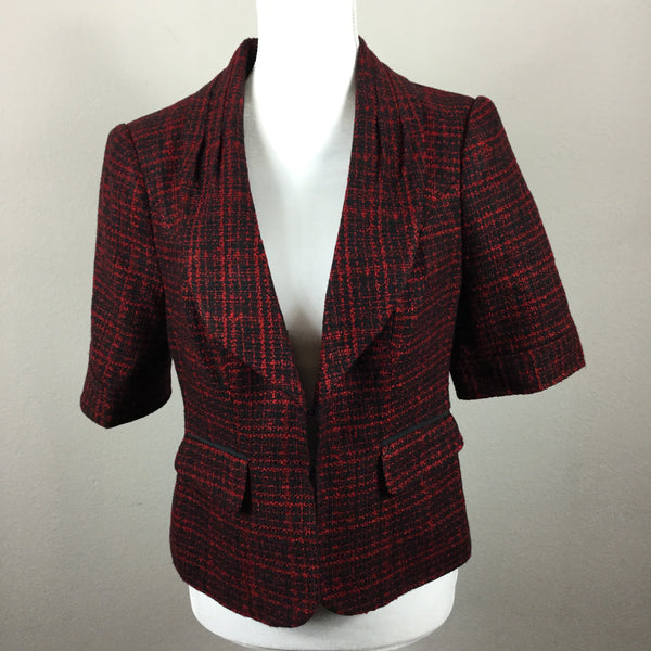 The Limited Red Tweed Blazer