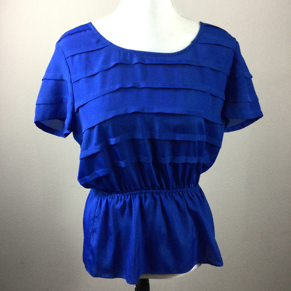 Gianni Bini Blue Peplum Top