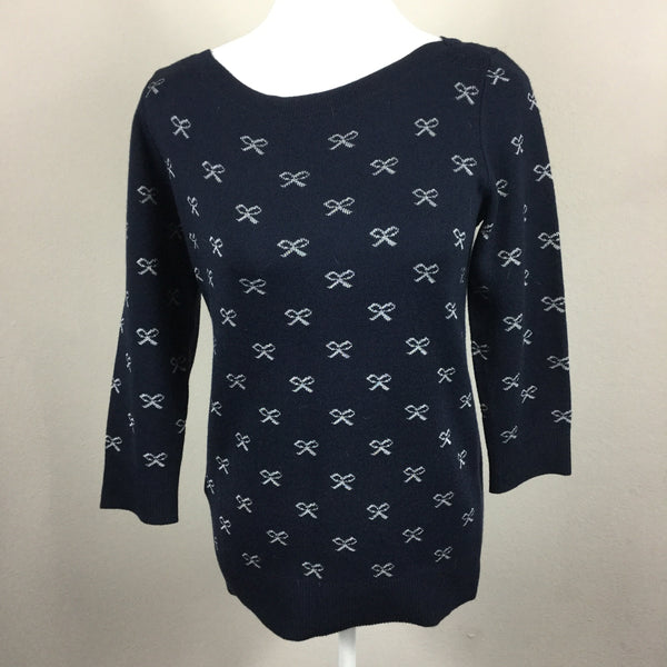 Ann Taylor Navy Bow Sweater