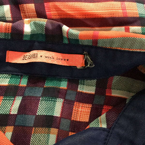 Bershka semi sheet plaid blouse