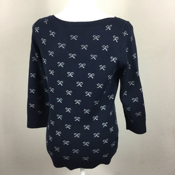Ann Taylor Navy Bow Sweater