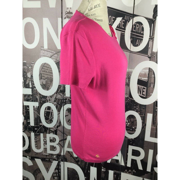Ralph Lauren Pink Shoulder Tie Knit Top Size Small