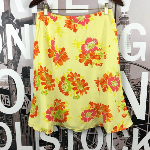 Carlisle 100% Silk Yellow Orange Floral Skirt