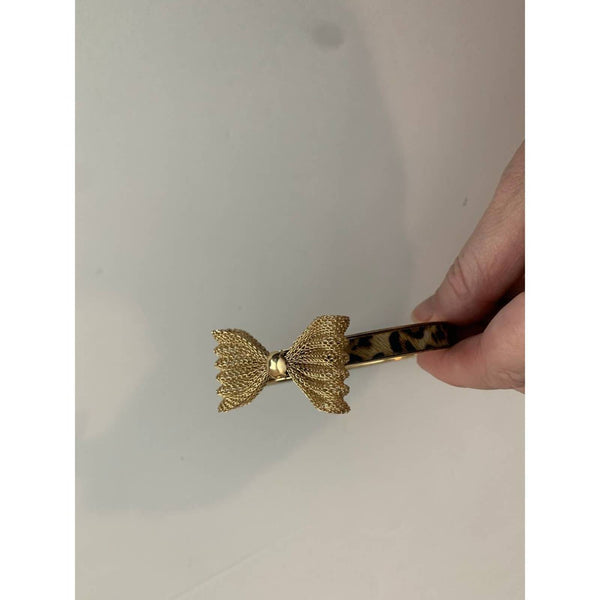 Gold Animal Print Bow Bangle Bracelet
