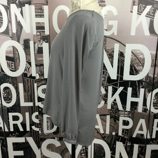 Xhilaration Gray Long Sleeve High Low Tunic Blouse Size Medium