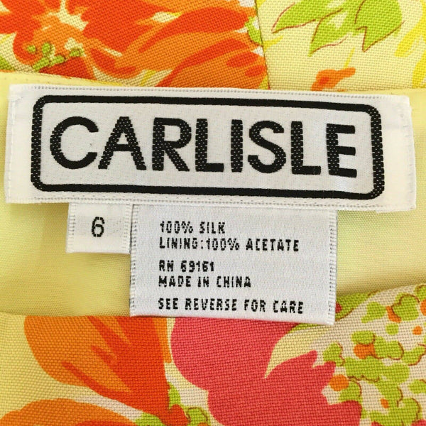 Carlisle 100% Silk Yellow Orange Floral Skirt