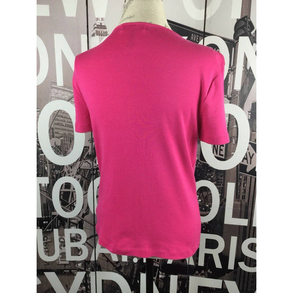 Ralph Lauren Pink Shoulder Tie Knit Top Size Small