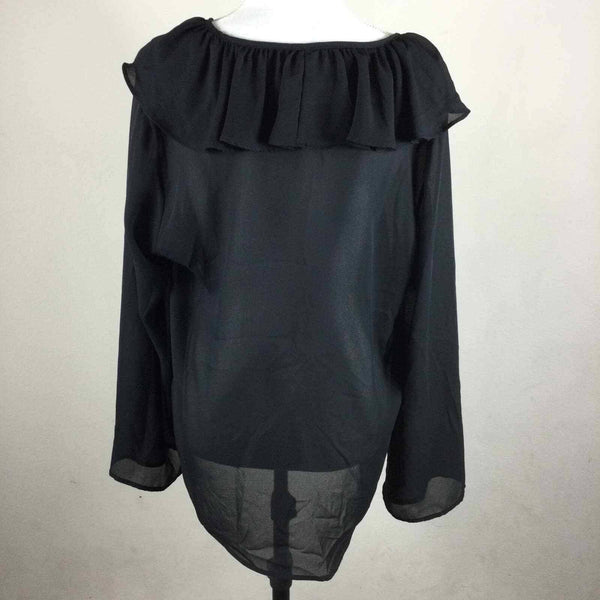 Guess Vintage Black Semi Sheer Blouse
