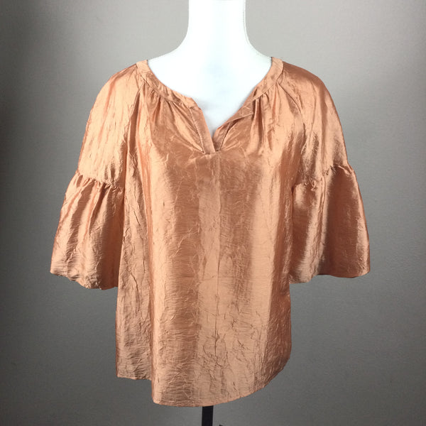 Talbots Gold Bell Sleeve Blouse Size XS