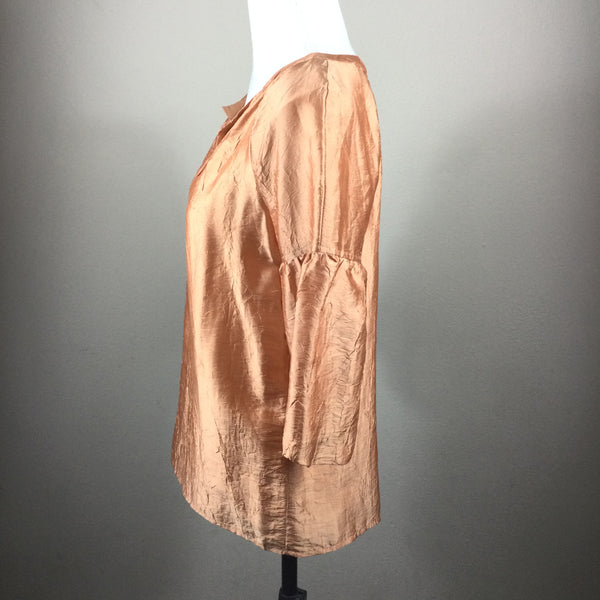 Talbots Gold Bell Sleeve Blouse Size XS