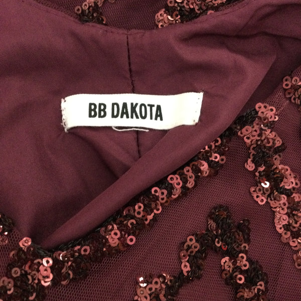 BB Dakota Maroon Red Sequin Party Dress Size Medium