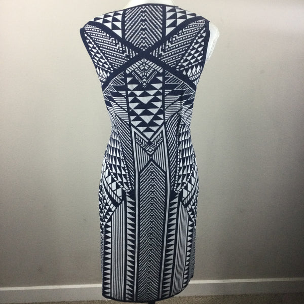Carmen Marc Valvo Geometric Knit Dress