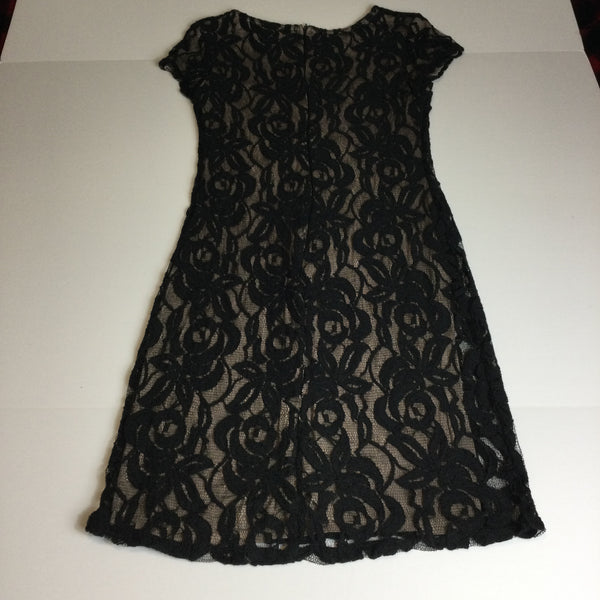 Bobeau Black Lace Floral Bodycon Dress